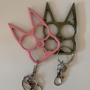 2 Cat Ears Metal Knuckle Protection! 2, Personal Safety Keychains, Self Defense